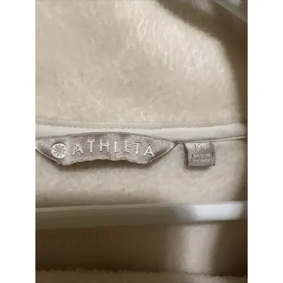 Athleta Cozy Karma Pullover Sweatshirt Oatmeal Heather Cream Women’s Medium - Picture 4 of 16